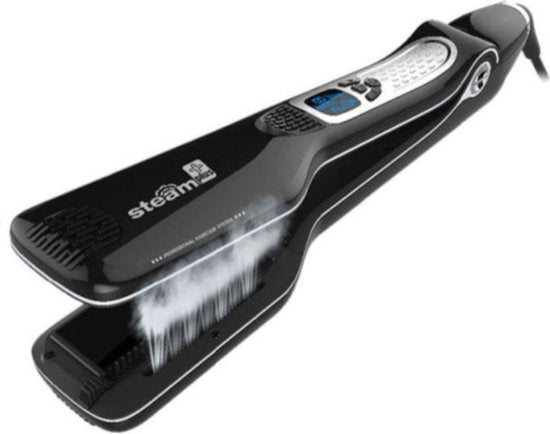 Professional Steam Hair Straightener – Elara-Black-State of Style