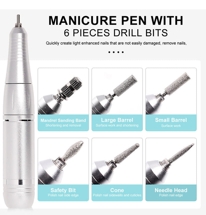 PROFESSIONELE 45000RPM DRAAGBARE ELEKTRISCHE NAGELVIJL MET OPLAADBARE ACCU | LAGE GELUIDSNIVEAU VOOR MANICURE-Wit-State of Style