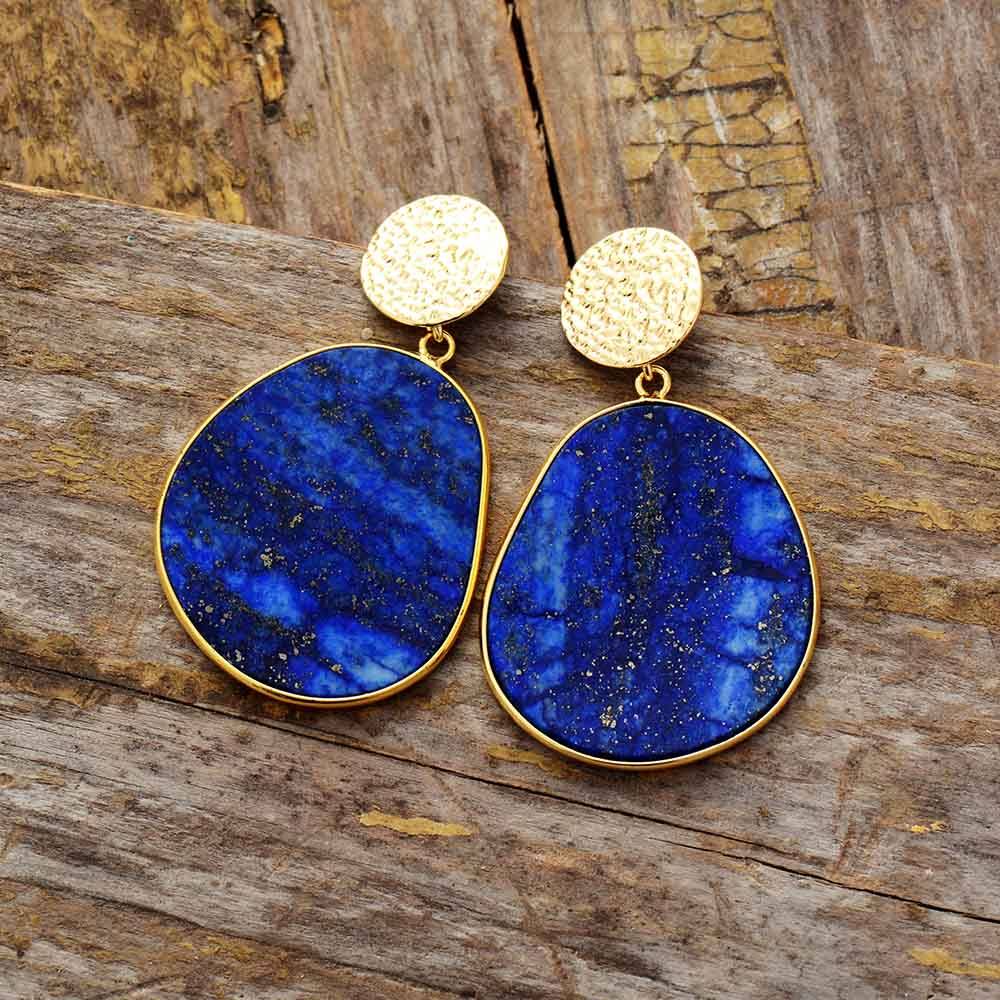 Protective Earrings - Celestial Lapis-Tiger's Eye-State of Style