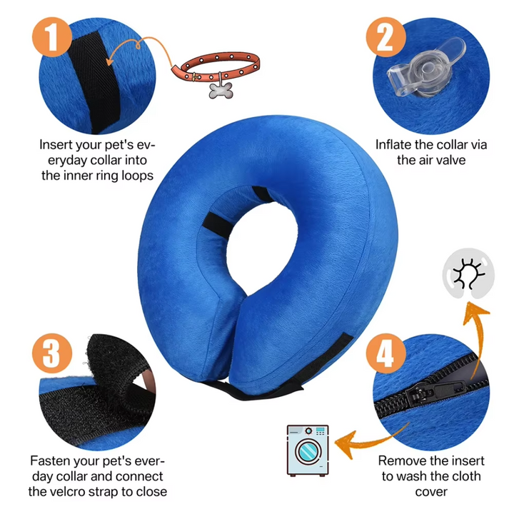Protective Inflatable Dog Collar - Soft & Comfortable Recovery Collar-Blue-S-State of Style