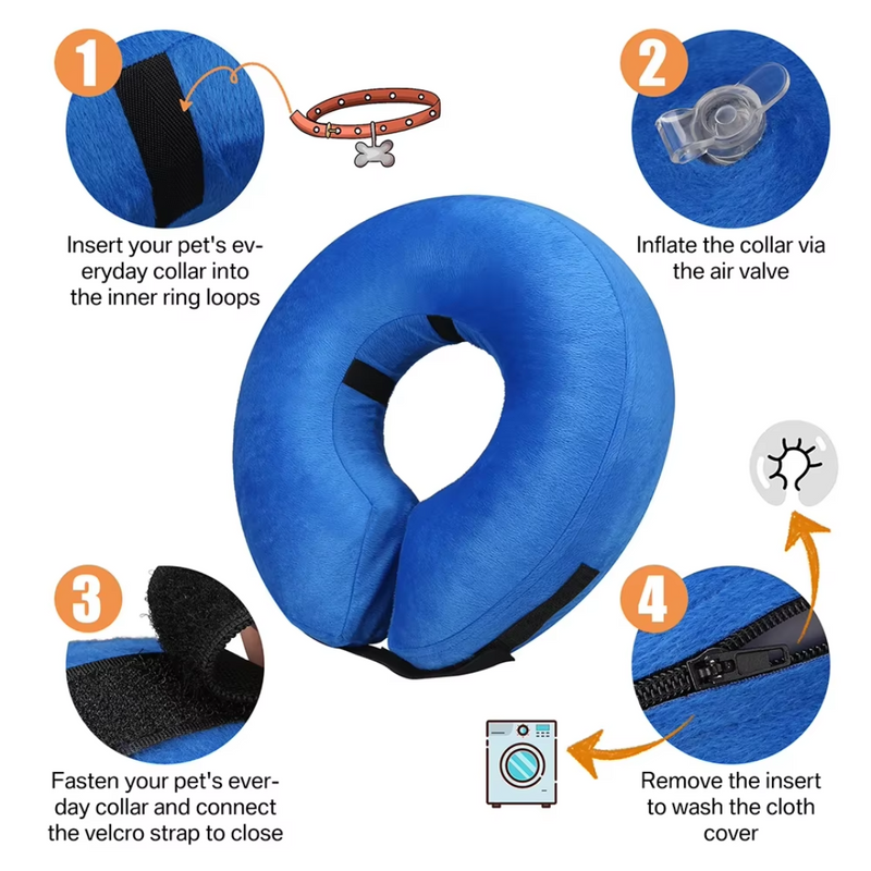 Protective Inflatable Dog Collar - Soft & Comfortable Recovery Collar-Blue-S-State of Style