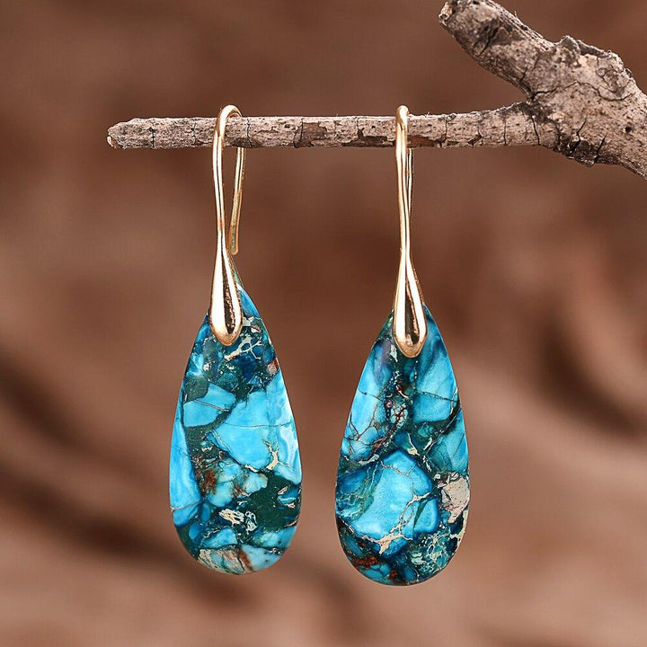 Protective Ocean Energy Drop Earrings - Marisol-Gold-State of Style