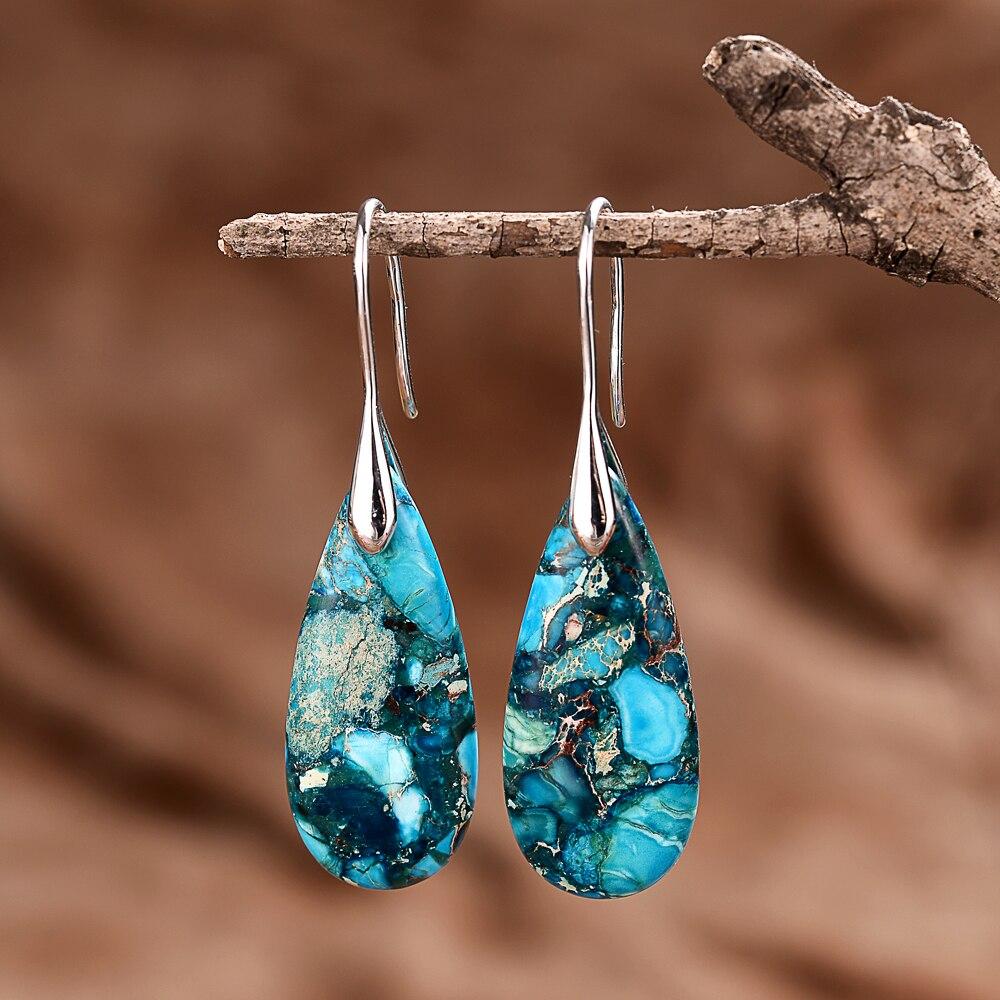Protective Ocean Energy Drop Earrings - Marisol-Silver-State of Style