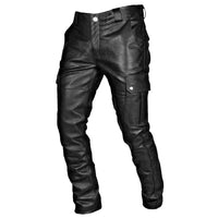 PU Leather Biker Trousers for Men - Alex-Black-S-State of Style