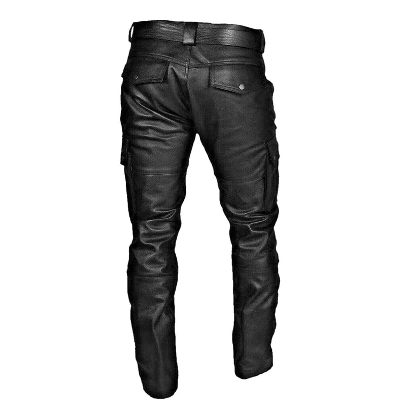 PU Leather Biker Trousers for Men - Alex-Black-S-State of Style