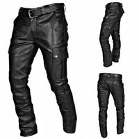PU Leather Biker Trousers for Men - Alex-Black-S-State of Style