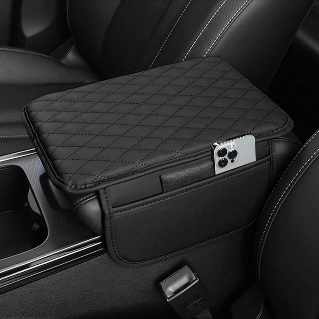 PU Leather Car Armrest Mat-Black-State of Style