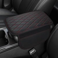 PU Leather Car Armrest Mat-Black with red lines-State of Style