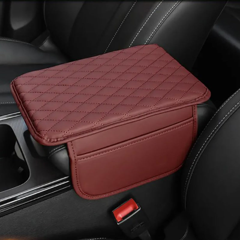 PU Leather Car Armrest Mat-Red-State of Style