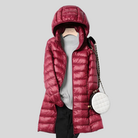 PUFFY WINTER JACKET WITH ZIP AND SIDE POCKETS-M-Burgundy-State of Style