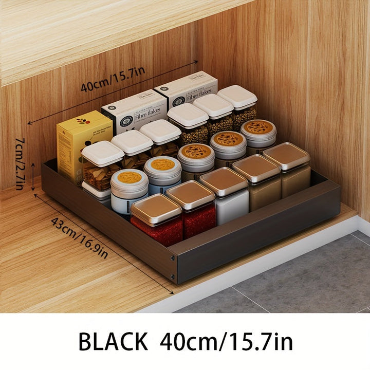 Pull-Out Kitchen Cabinet Organizer - Lina-Black-9.84 inches-State of Style