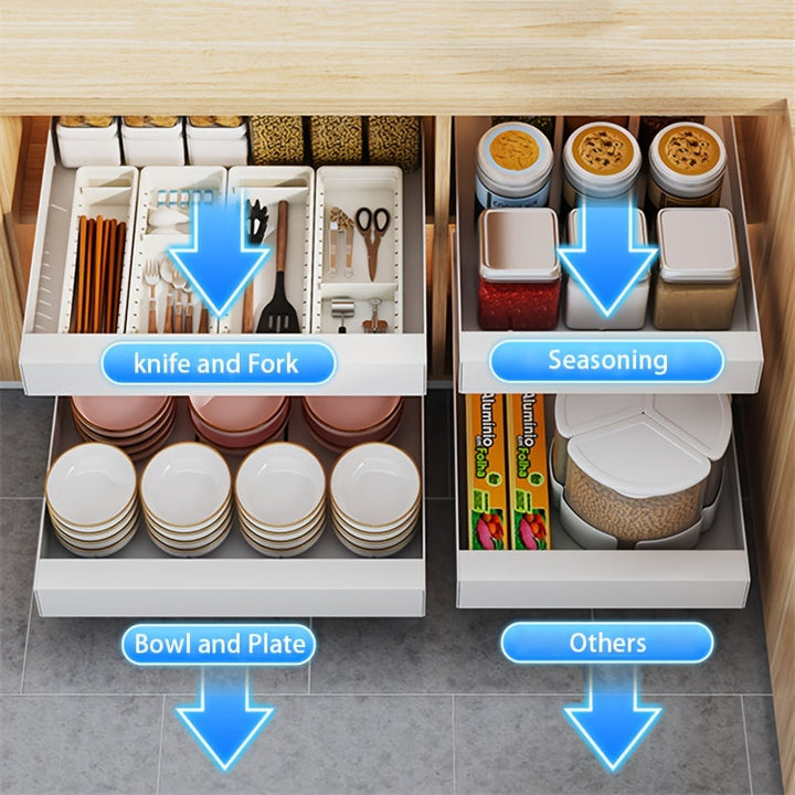 Pull-Out Kitchen Cabinet Organizer - Lina-Black-9.84 inches-State of Style