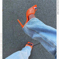 Pumps with a pointed design – Céleste-Orange-3-State of Style