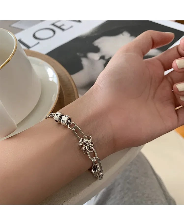 Punk Passion Silver Cuff Bracelet | Bold Fashion Statement-State of Style