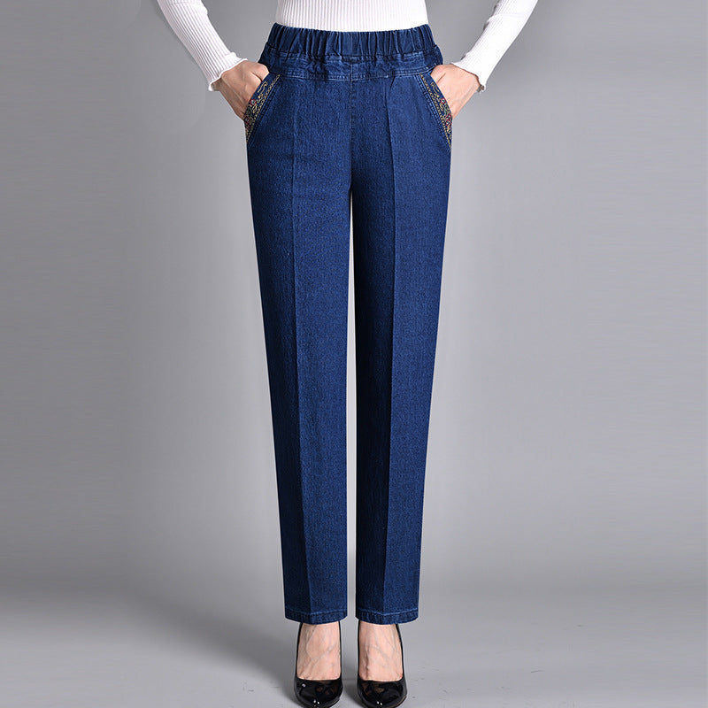 Push-up Jeans - Ella with warm inner lining and perfect fit!-Dark blue (without lining)-XL-State of Style