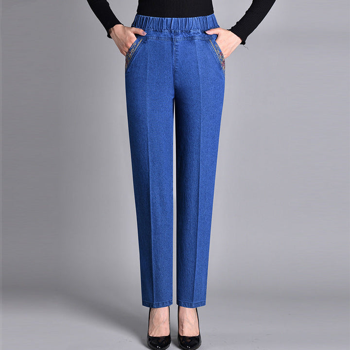 Push-up Jeans - Ella with warm inner lining and perfect fit!-Light blue (without lining)-XL-State of Style
