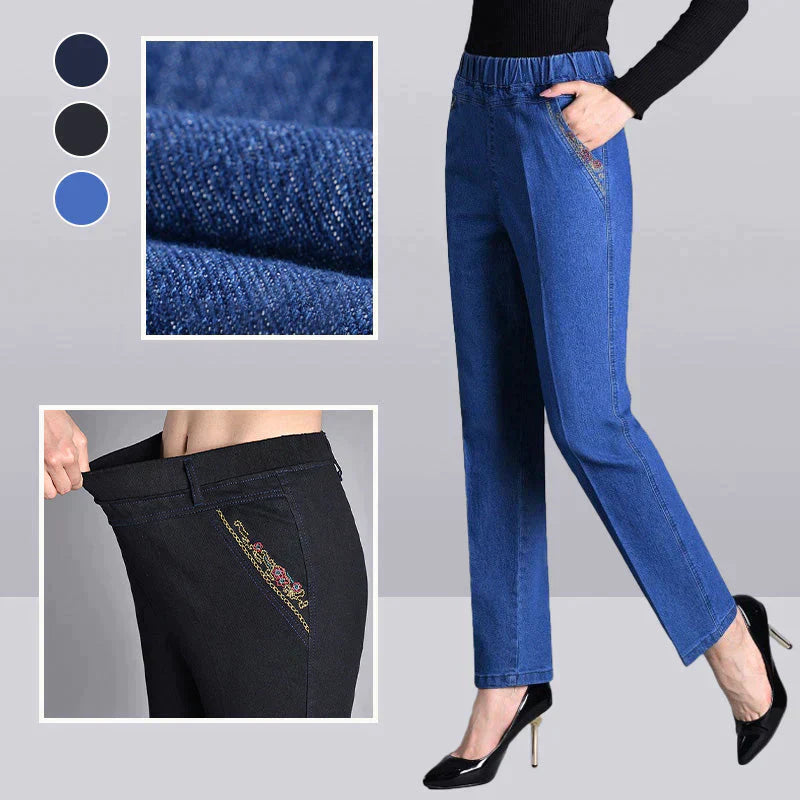Push-up Jeans - Ella with warm inner lining and perfect fit!-Light blue (without lining)-XL-State of Style