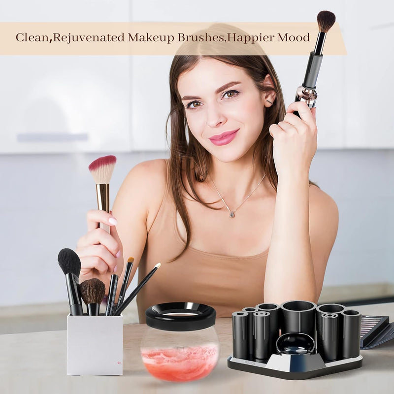 Quick Drying Electric Makeup Brush Cleaner – Clean & Ready to Use Immediately!-Black-State of Style