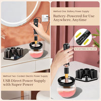 Quick Drying Electric Makeup Brush Cleaner – Clean & Ready to Use Immediately!-Black-State of Style