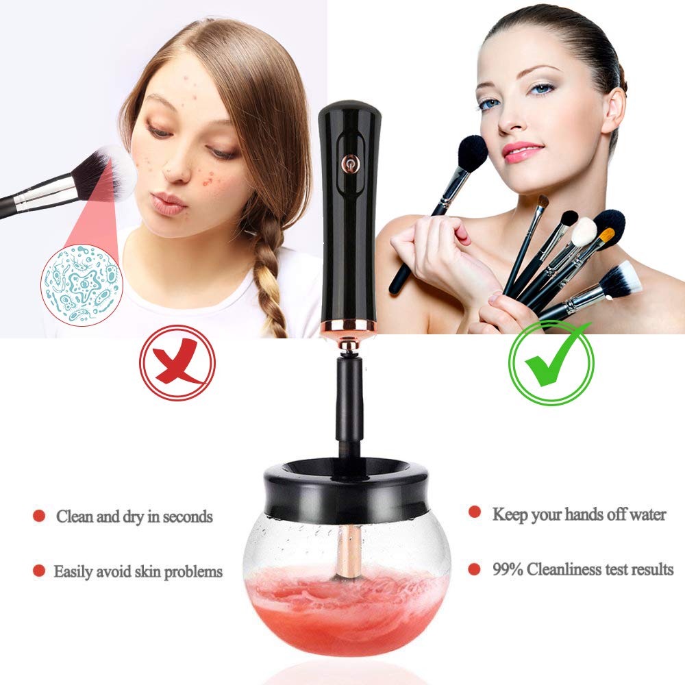 Quick Drying Electric Makeup Brush Cleaner – Clean & Ready to Use Immediately!-Black-State of Style
