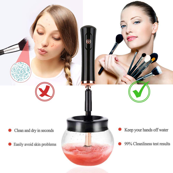 Quick Drying Electric Makeup Brush Cleaner – Clean & Ready to Use Immediately!-Black-State of Style