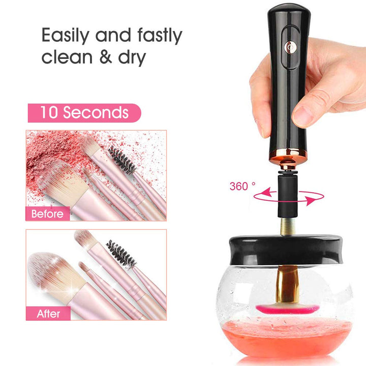 Quick Drying Electric Makeup Brush Cleaner – Clean & Ready to Use Immediately!-Black-State of Style
