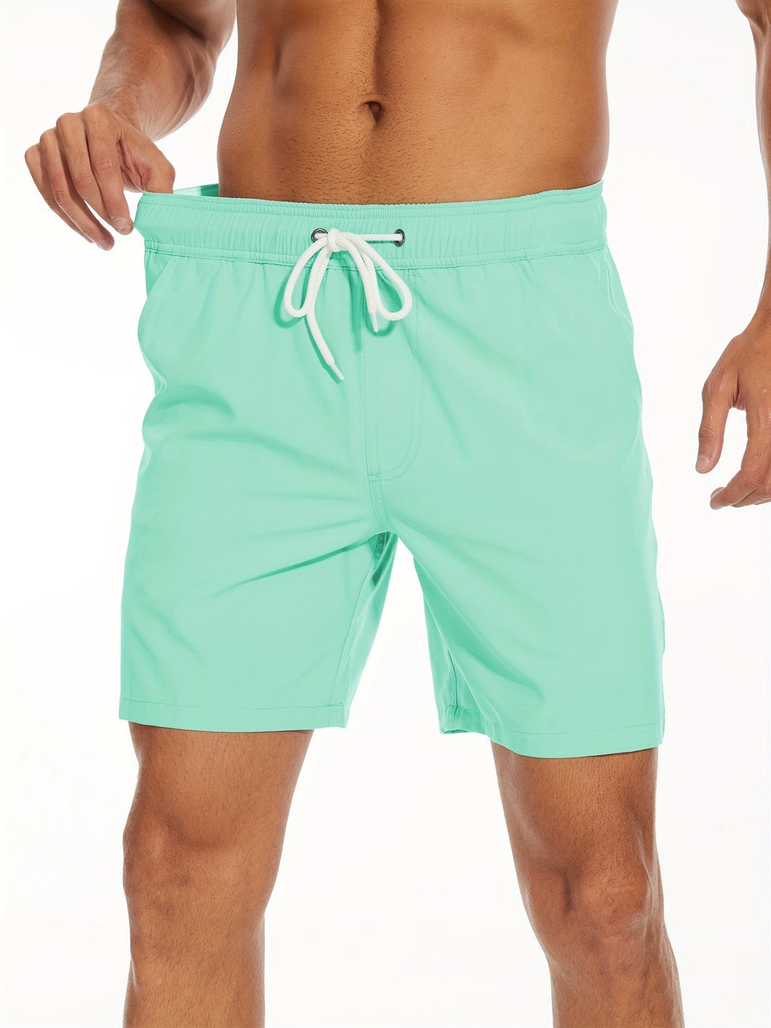 Quick-drying men's swim shorts with stretch & mobile phone pocket – Jonas-Ocean blue-S-State of Style