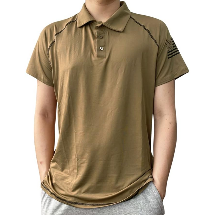 Quick-drying outdoor polo shirt for men – TrailCore Polo-Khaki-S-State of Style