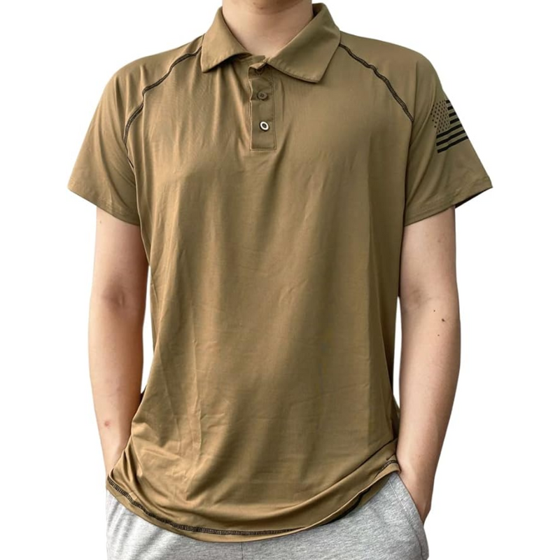 Quick-drying outdoor polo shirt for men – TrailCore Polo-Khaki-S-State of Style