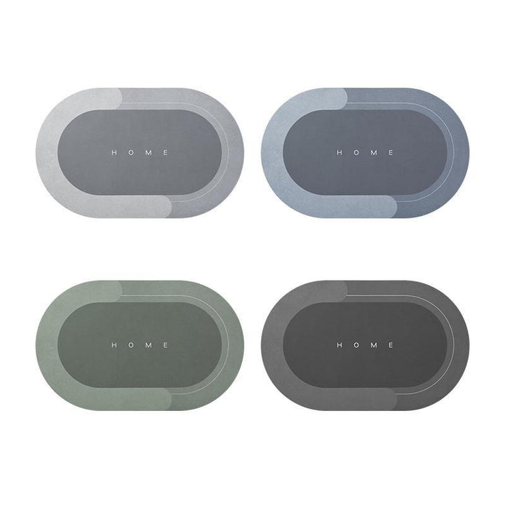 Quick-drying, Super Absorbent Bath Mat - AquaComfort-Blue-Oval-40 x 80 cm-State of Style