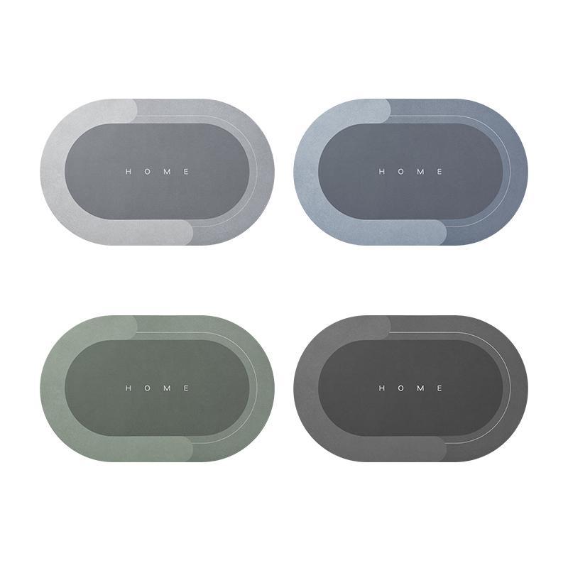 Quick-drying, Super Absorbent Bath Mat - AquaComfort-Blue-Oval-40 x 80 cm-State of Style