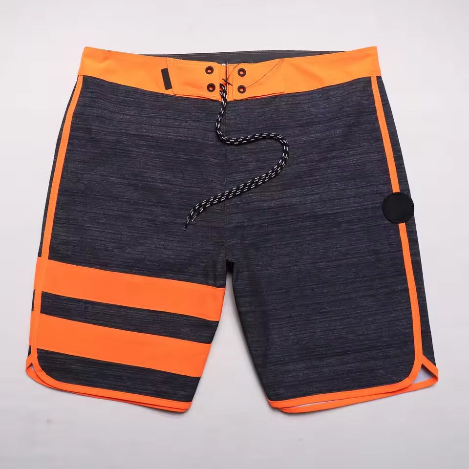 Quick-drying & Water-repellent Men's Surf Shorts - Lennox-Grey-Orange-S-State of Style