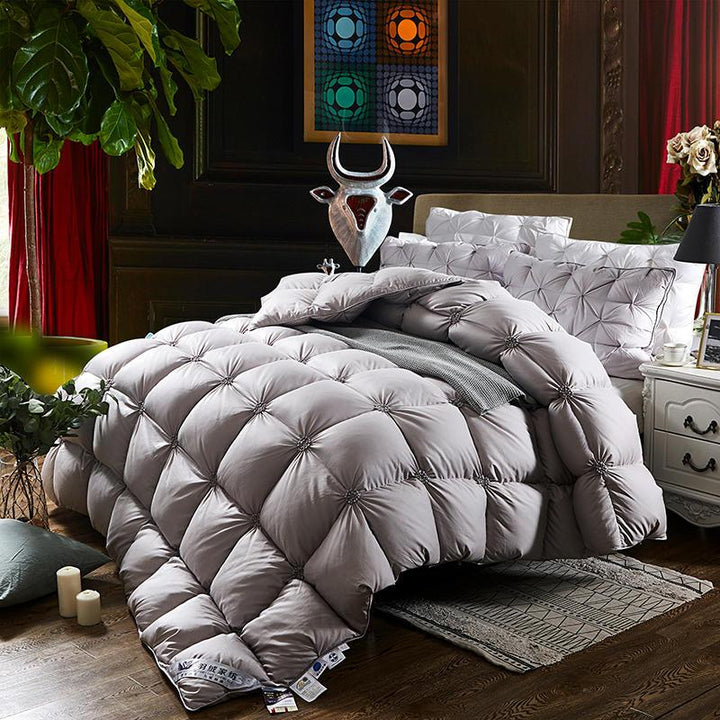 Quilted Duvet with 100% Goose Down - PlumeLux-Grey-200x230cm 3.000g-State of Style