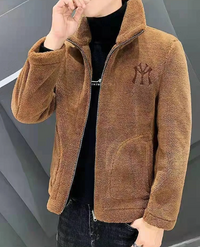Quilted fleece jacket with a stand-up collar - Arden-Brown-M-State of Style