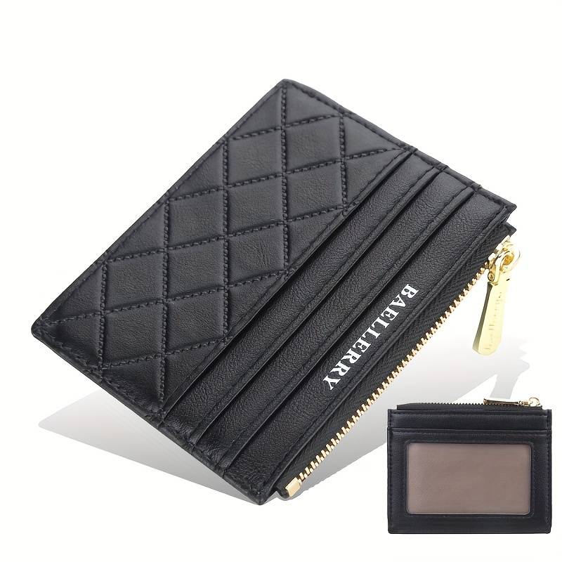 Quilted Mini Card Holder – Slim & Compact Organiser-Black-State of Style