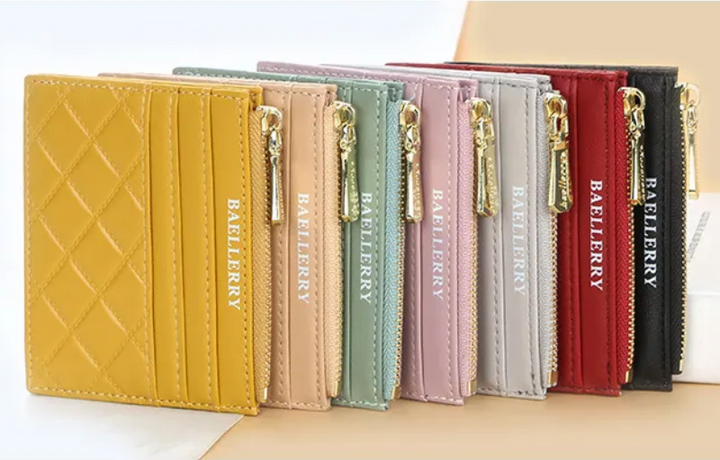 Quilted Mini Card Holder – Slim & Compact Organiser-Green-State of Style
