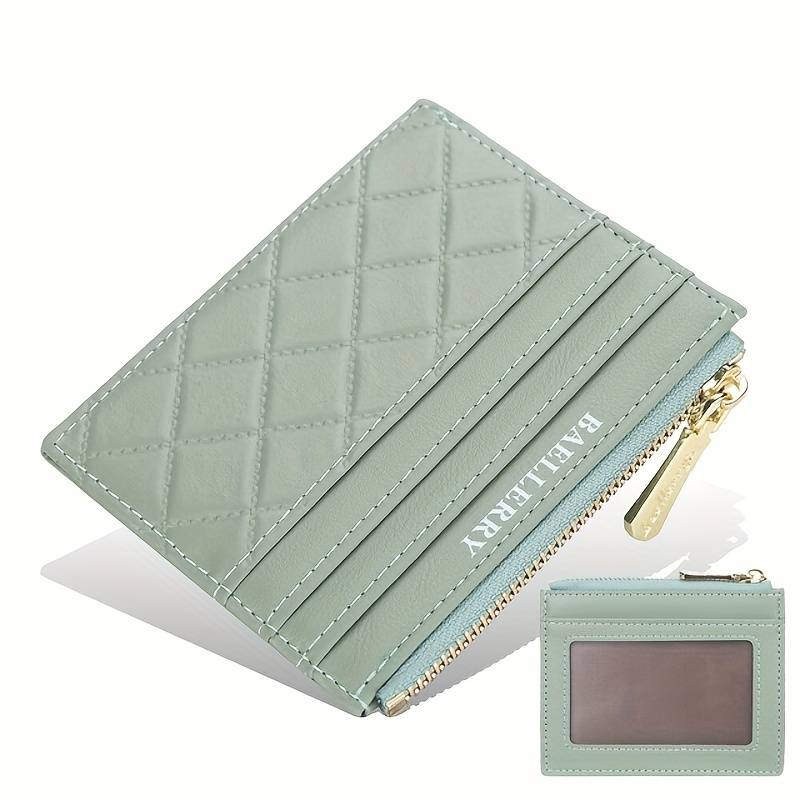 Quilted Mini Card Holder – Slim & Compact Organiser-Green-State of Style