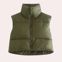 Quilted Short Women's Bodywarmer - Liora-Green-XS-State of Style