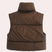 Quilted Short Women's Bodywarmer - Liora-Khaki-XS-State of Style