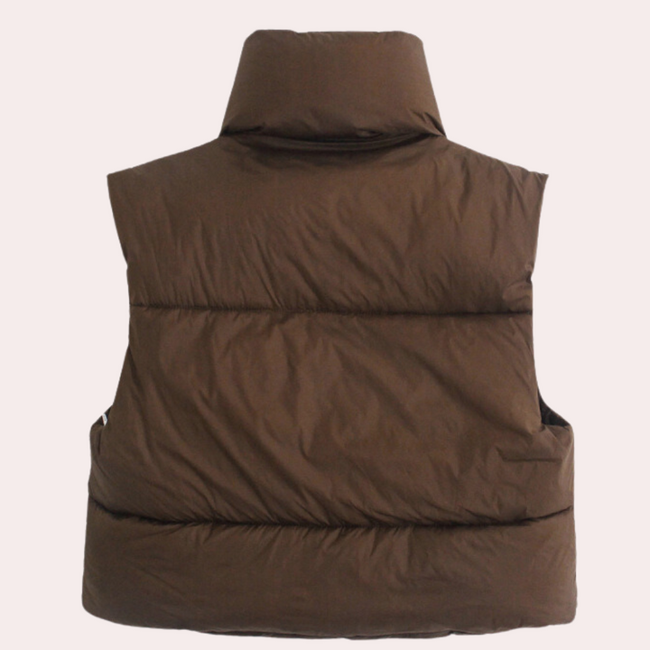 Quilted Short Women's Bodywarmer - Liora-Khaki-XS-State of Style
