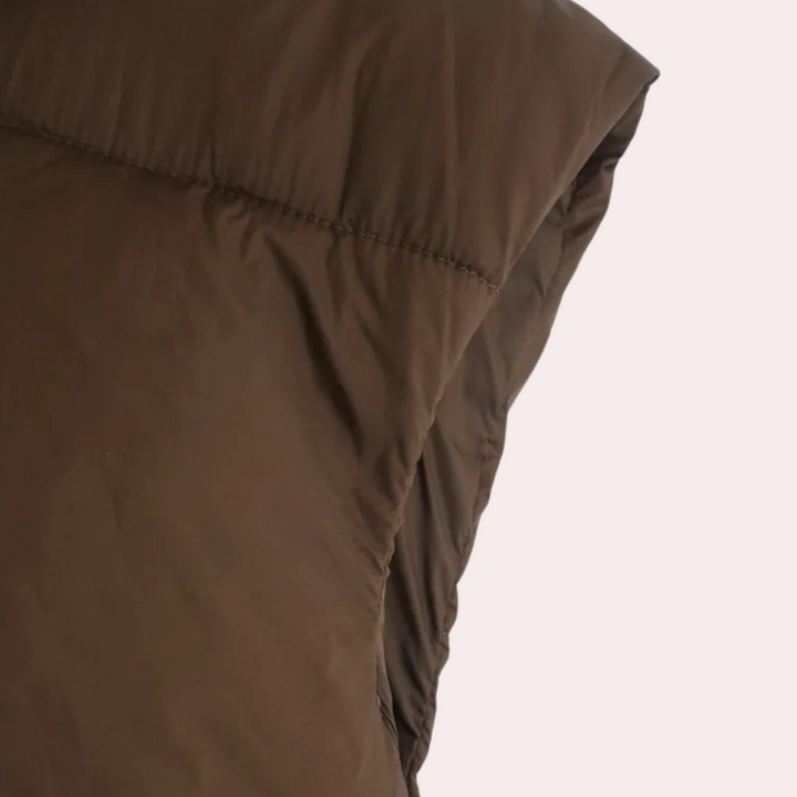 Quilted Short Women's Bodywarmer - Liora-Khaki-XS-State of Style