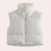 Quilted Short Women's Bodywarmer - Liora-White-XS-State of Style