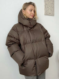 Quilted Winter Jacket for Women - Elyssa-Light Grey-S-State of Style