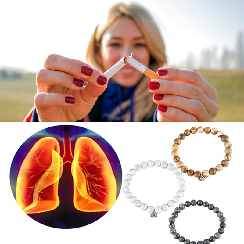 Quit Smoking Bracelet | Natural Gemstones | Health Benefits-Black-State of Style