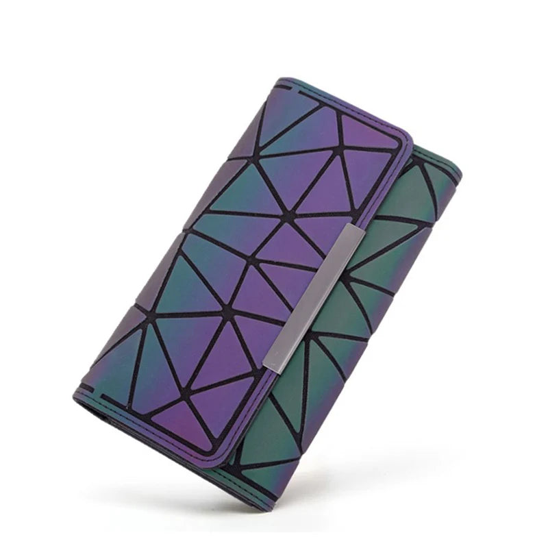 Radiant Grid Clutch Purse – Glow-in-the-Dark Geometric Wallet-State of Style