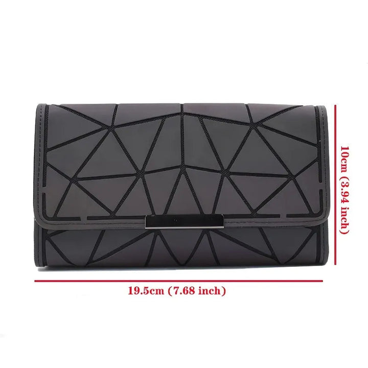 Radiant Grid Clutch Purse – Glow-in-the-Dark Geometric Wallet-State of Style