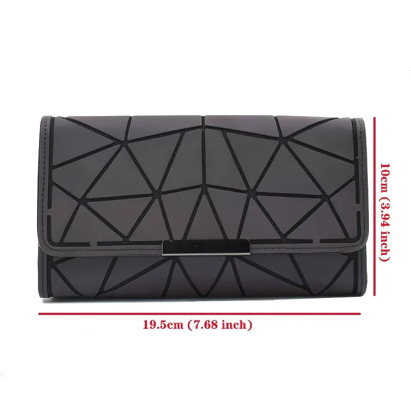 Radiant Grid Clutch Purse – Glow-in-the-Dark Geometric Wallet-State of Style