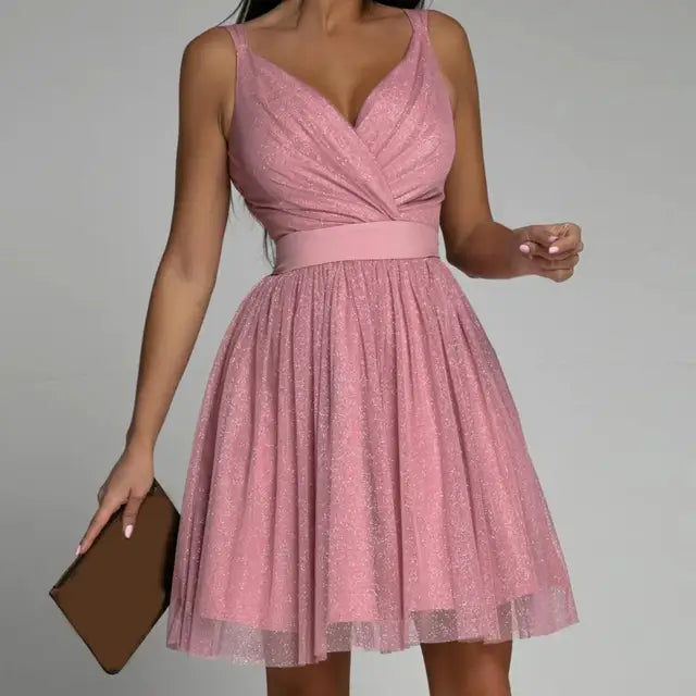 Radiant Sequin Party Dress - Seraphina-Pink-XS-State of Style