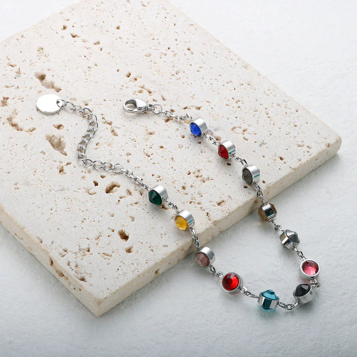 Rainbow Crystal Charm Bracelet | Elegant & Colourful Design-Gold-plated-State of Style