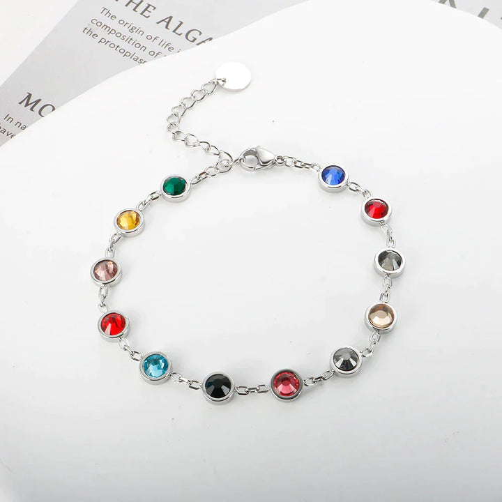 Rainbow Crystal Charm Bracelet | Elegant & Colourful Design-Gold-plated-State of Style
